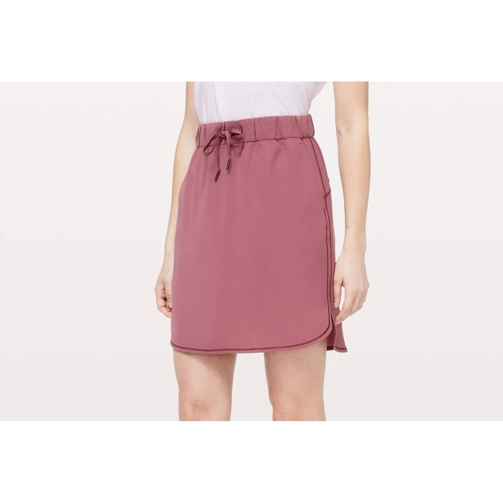 Lululemon On The Fly Performance Skirt Sz8 Color "Frontier " Travel Woven Fabric